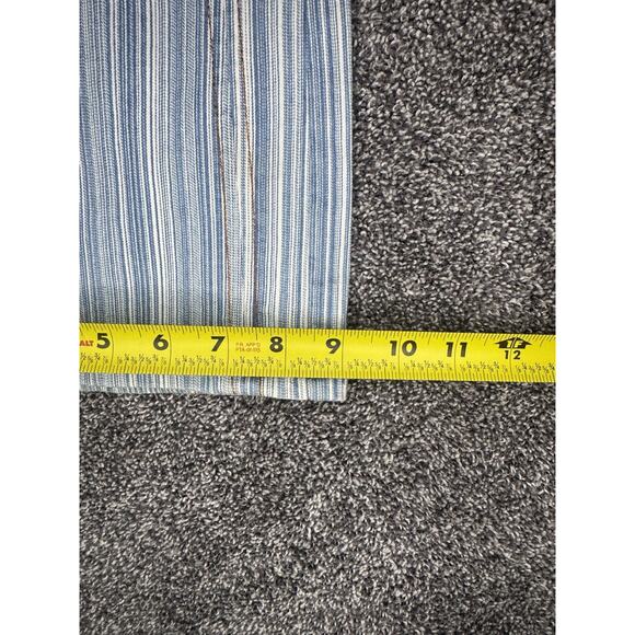 Vintage Gasoline Y2K Low Rise Striped Flare Jeans Denim Pants Boho Rave Size 11 - Picture 12 of 12